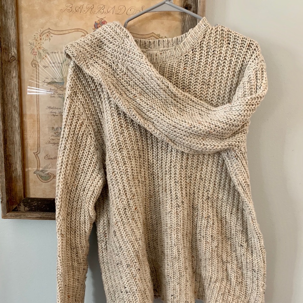 Cable crew sweater